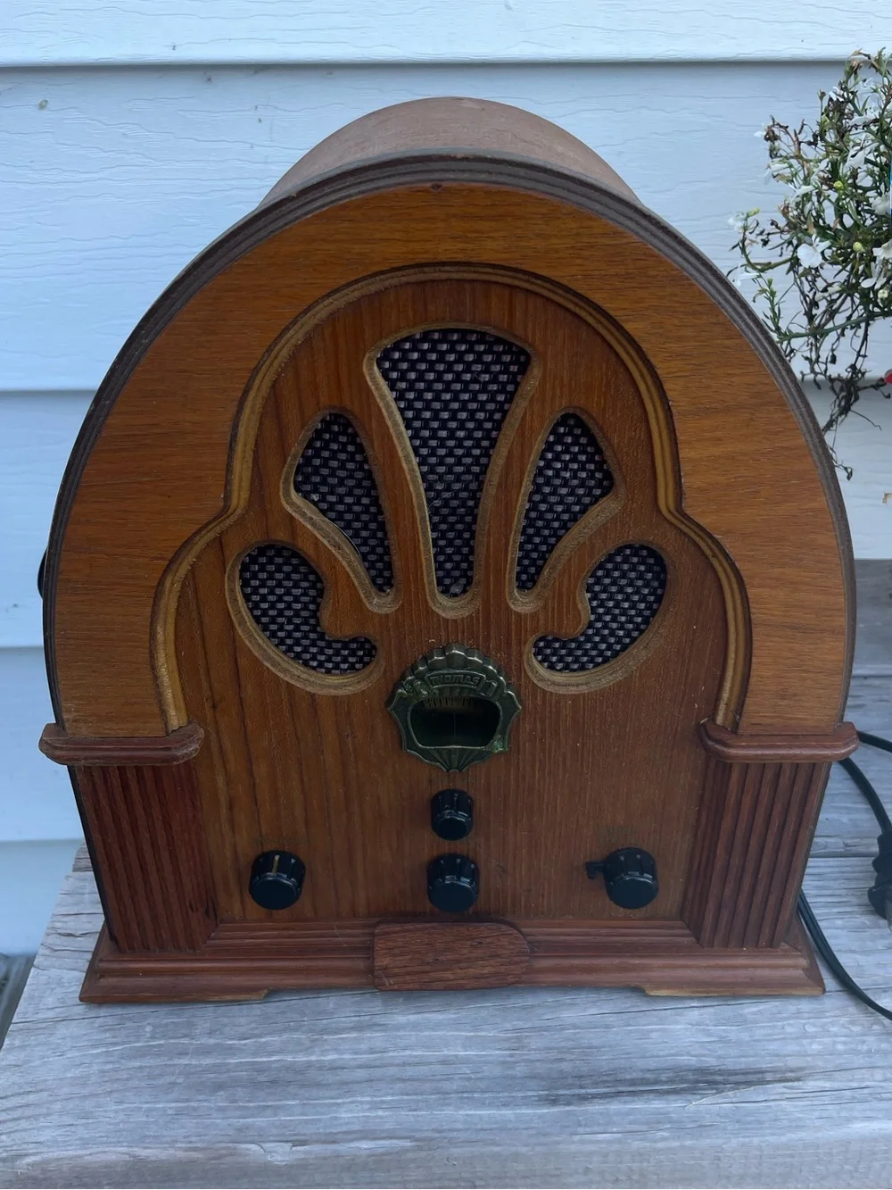 VTG Norman Rockwell Thomas Edition Radio BD 117 AM/FM Cassette Player Wood Case